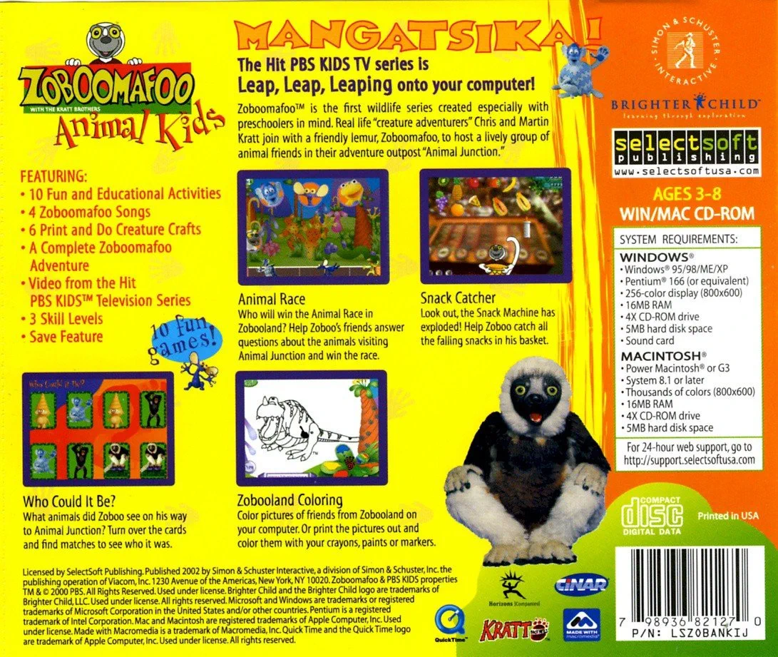 Zoboomafoo Animal Kids (CD PC Game) Nokomis