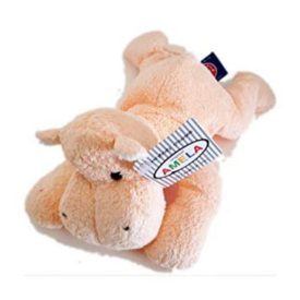 Amela 9 Inch Lying Hippo Pink Plush Hippopotamus Beanie