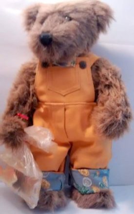 1996 Ashton-Drake Gallery Teddy Bear Bartholomew Mommy Can I Keep It GoldFish