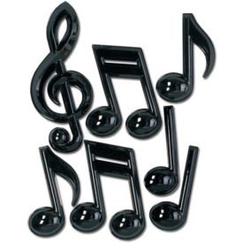 Beistle Black Plastic Musical Notes
