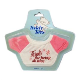 Vintage 1986 Applause Teddy Tees Thanks for being so nice Pink