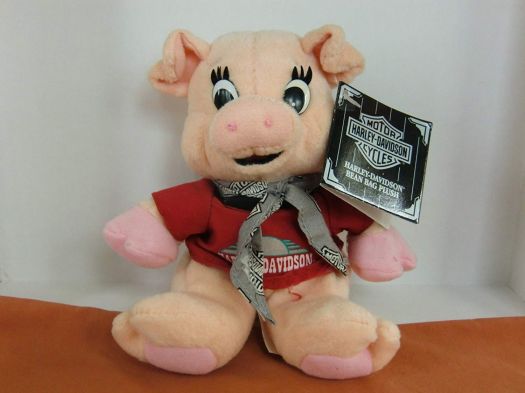 Vintage 1997 Harley Davidson Racer The Hog Bean Bag Plush Pig