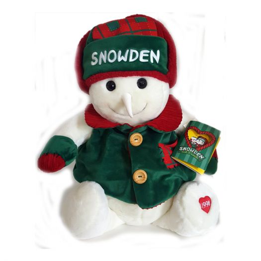 Snowden and Friends Snowman Green Red White 1998 Plush 16 Commonwealth Toy