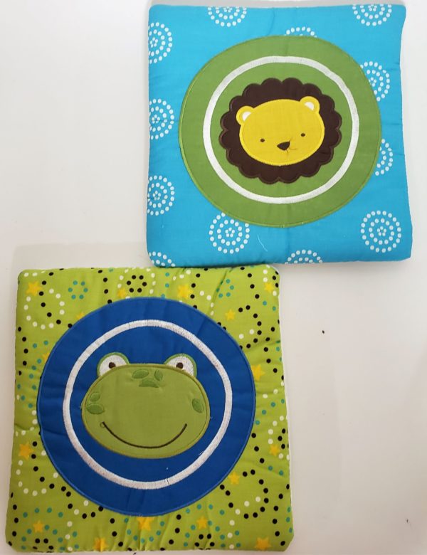 Okie Dokie Lion & Frog 2 Piece Plush Wall Art Baby Nursery 10x10