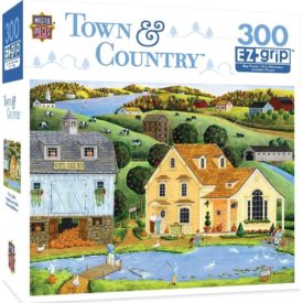 MasterPieces Town & Country The White Duck Inn - Inn with Pond Large 300 Piece EZ Grip Jigsaw Puzzle by Art Poulin