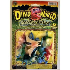 JARU, Inc DINO WORLD Miniatures, Realistic, Hand Painted, 12 Pieces