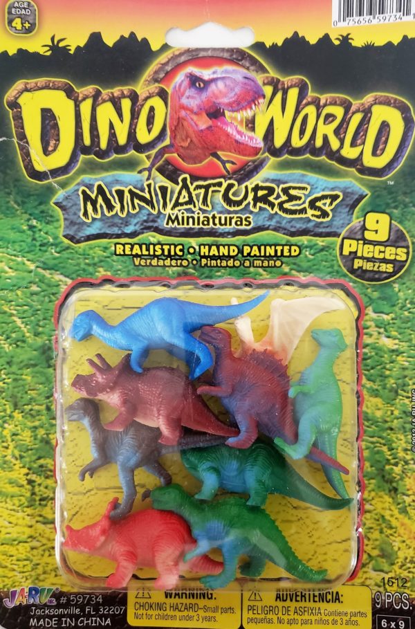 JARU, Inc DINO WORLD Miniatures, Realistic, Hand Painted, 9 Pieces
