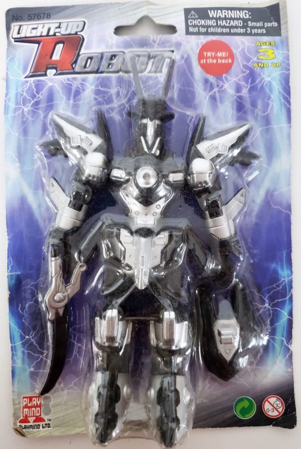 Playmind Ltd Light Up Robot Action Figure 6 Black & Silver
