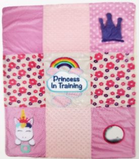 Born Loved Baby Interactive Blanket 30 x 40 With Teething Ring Princess in Training