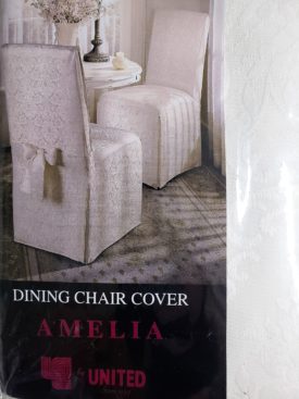 Amelia Natural Color Armless Dining Chair Cover Fits Chairs Up To 43 Inches