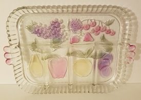 Vintage Indiana Glass Rainbow Mist 5-Part Relish No. 2939