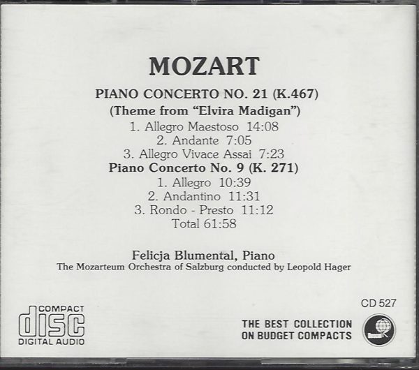 Piano Concerto No. 21 and 9 (Music CD) - Image 3
