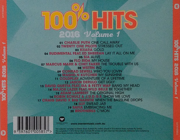100% Hits 2016 Volume 1 (Music CD) - Image 3