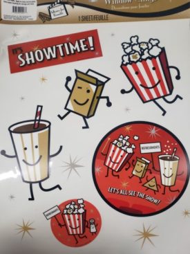 Movie Night - Its Showtime Window Clings