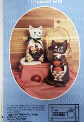 Vintage Pattern Basket Cats #P-124 The Pattern Factory 1983