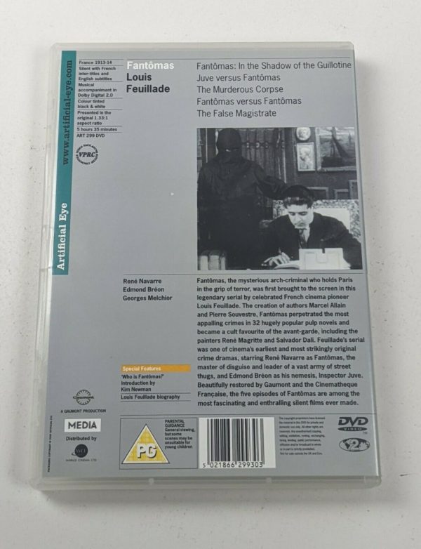 Fantomas Aritificial Eye #299 Louis Feuillade (DVD) - Image 3