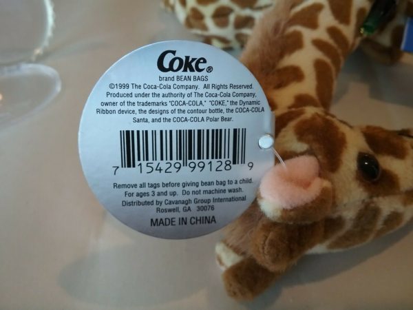 1999 Coca-Cola International SOMALIA - RIFRAFF The GIRAFFE Bean Bag Plush 5.5" - Image 5