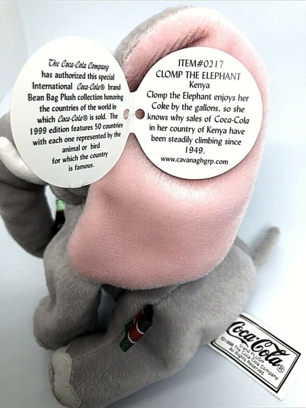 1999 Coca-Cola International KENYA - KLOMP The ELEPHANT Bean Bag Plush 5.5" - Image 4