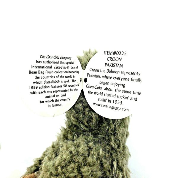 1999 Coca-Cola International PAKISTAN - CROON The BABOON Bean Bag Plush 5.5" - Image 3