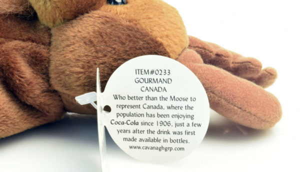 1999 Coca-Cola International CANADA - GOURMAND THE MOOSE Bean Bag Plush 5.5" - Image 5