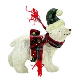 Kurt Adler SNOWTOWN SNOWFOLK - POLAR BEAR 4.5 Figurine Animals Christmas J8451