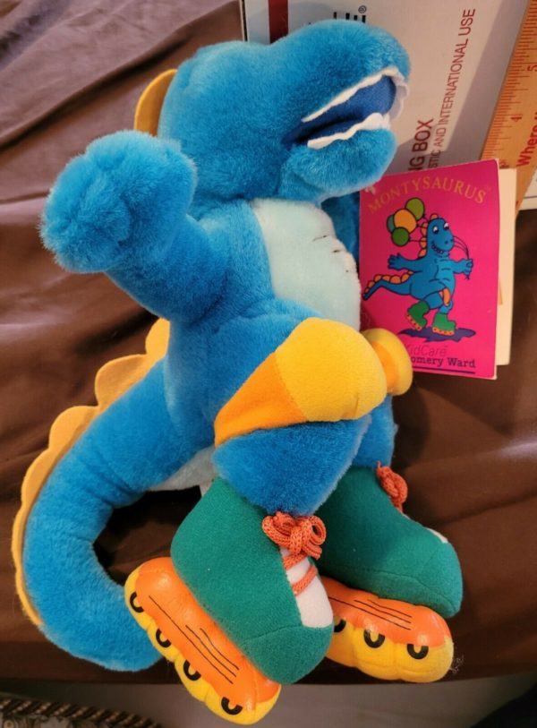 Montysaurus Roller-blading Dinosaur 11" Plush Montgomery Ward Kid Care by Accent Int'l Harvey IL - Image 3
