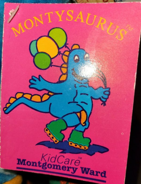 Montysaurus Roller-blading Dinosaur 11" Plush Montgomery Ward Kid Care by Accent Int'l Harvey IL - Image 4