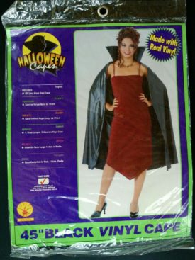 Rubies Vintage Halloween Vampire/Dracula 45 Vinyl Cape With Collar