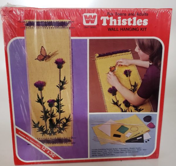 Vintage 1973 Whitman Craft Series Thistles Burlap Wall Hanging Kit No. 4960