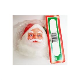 Vintage Commodore Vinyl Doll Face Santa Christmas Ornament