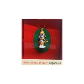 Vintage 1989 Enesco Small Wonders Classic Pewter Petites Miniature Ornament - Victorina Girl w/ Presents