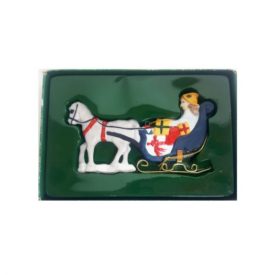 Vintage 1987 Enesco Americana Porcelain Ornament Horse & Sleigh Woman