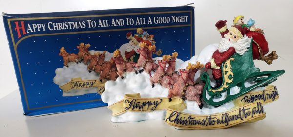 Vintage 1997 Happy Christmas To All And To All A Good Night Figurine - Clement C. Moore Poem