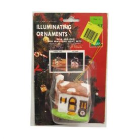 Vintage Holiday Trim Illuminating Cottage House Ornament