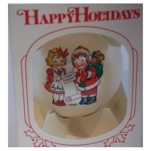 Campbells Soup 1990 Collectors Edition White Glass Ball Ornament