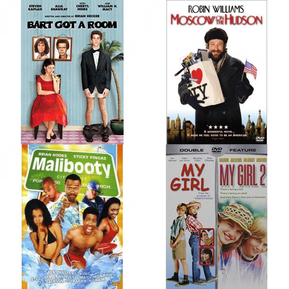 DVD Comedy Movies 4 Pack Fun Gift Bundle: Bart Got a Room Moscow on the Hudson Malibooty My Girl / My Girl 2
