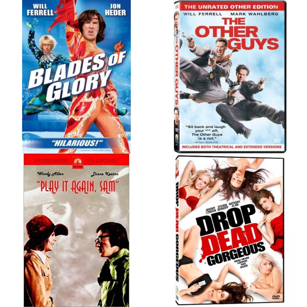 DVD Comedy Movies 4 Pack Fun Gift Bundle: Blades of Glory Widescreen Edition The Other Guys The Unrated Other Edition Play it Again, Sam Drop Dead Gorgeous