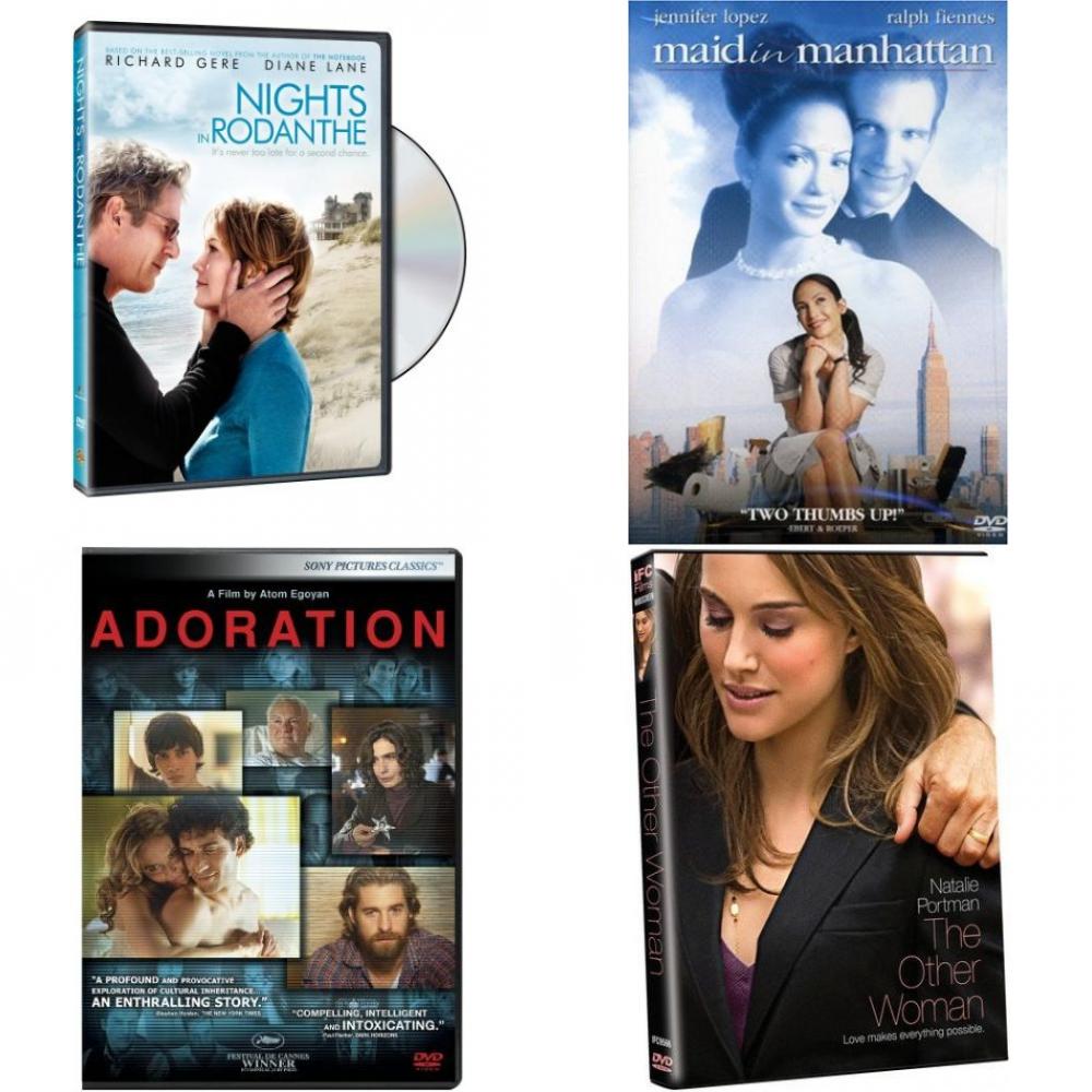 DVD Assorted Romance Movies DVD 4 Pack Fun Gift Bundle: Nights in Rodanthe Maid in Manhattan Adoration The Other Woman