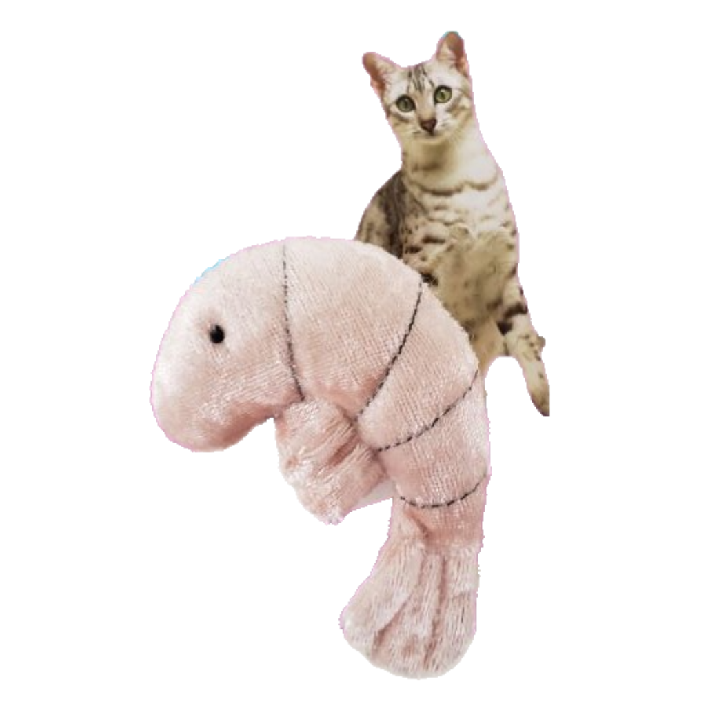 Animal Shrimp Plush Catnip Cat Toy 3" Nokomis