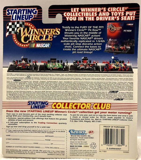 1998 Starting Lineup Winners Circle Dale Earnhardt Sr NASCAR Driver Action Figure Series 1 w/ Accessories + Collector Card - Image 5