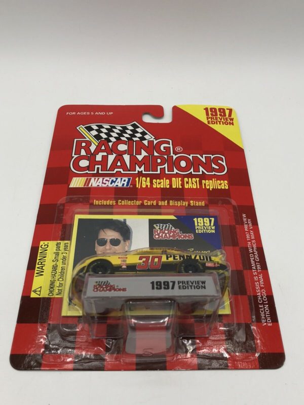 1997 Preview Edition Racing Champions Johnny Benson #30 Pennzoil Car 1:64 Scale Die Cast Replica w/Collector Card and Display Stand - Image 5