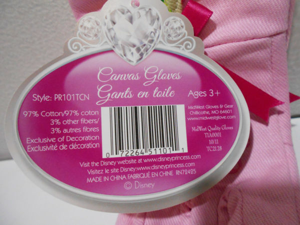 Pair of Youth Small Gardening Cotton Work Gloves Pink / Disney Princess - Image 4