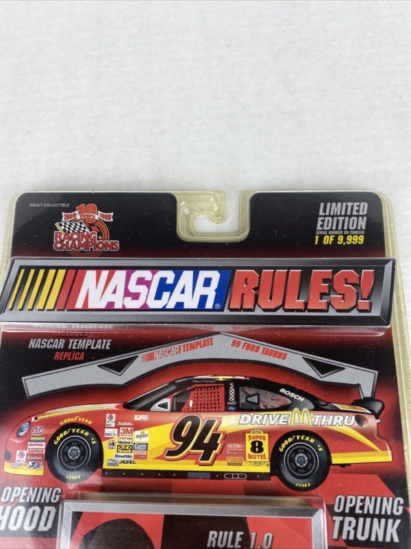 1999 Racing Champions Nascar Rules 1:64 Die Cast NASCAR #94 Bill Elliott - Image 3
