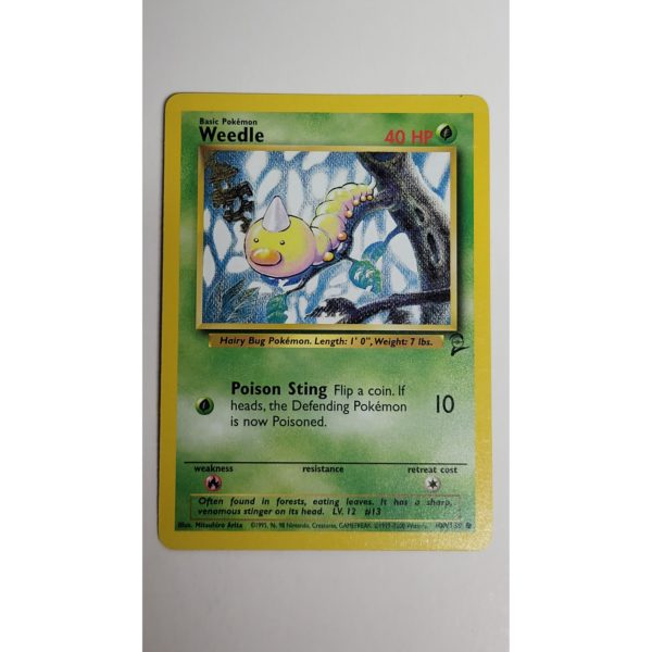Near Mint Weedle 100/130 Base Set 2 Pokemon Card