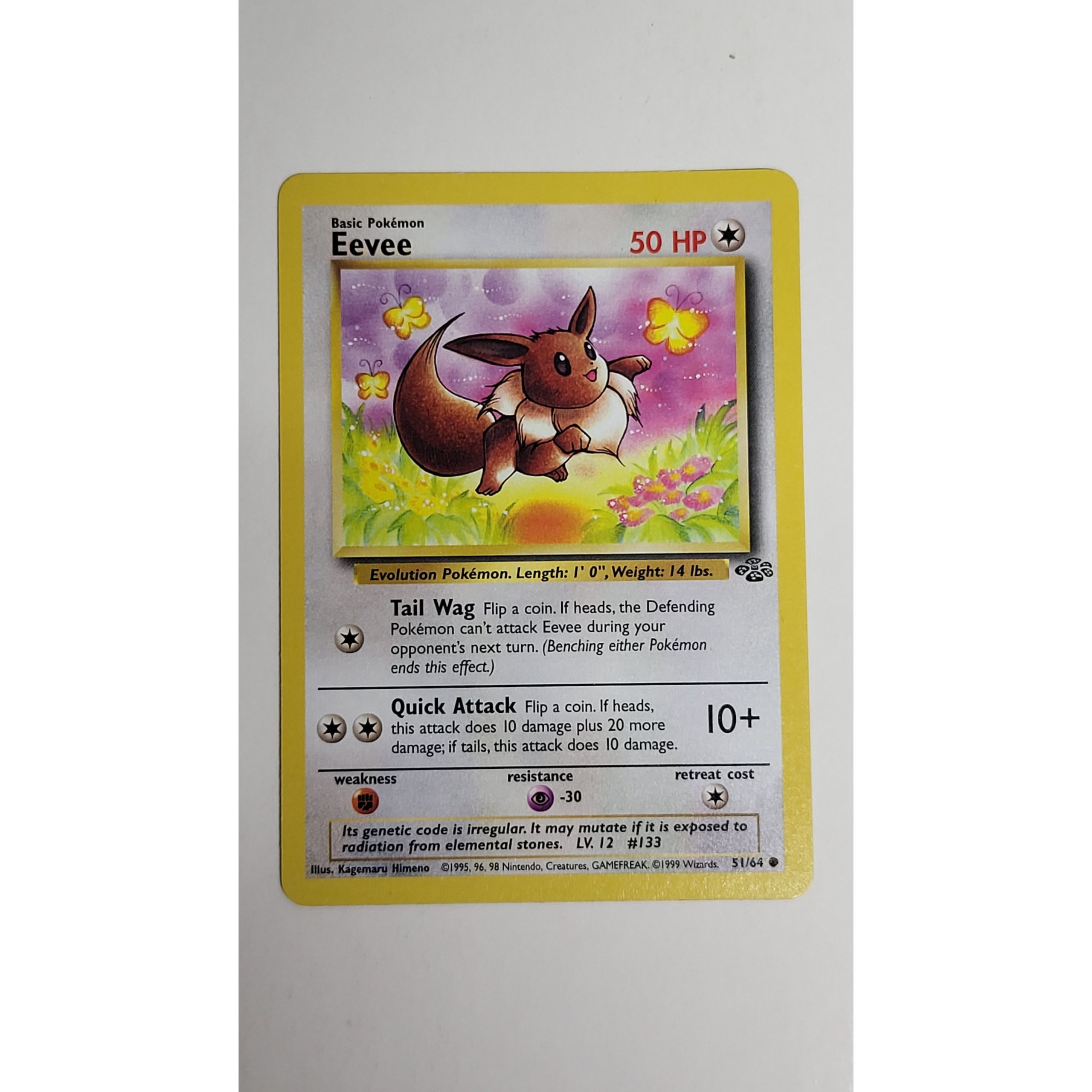 Near Mint Eevee 51/64 Jungle Set Pokemon Card