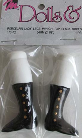 Porcelain Lady Legs High Top Black Shoes 2.5 Inch - (1 Set)