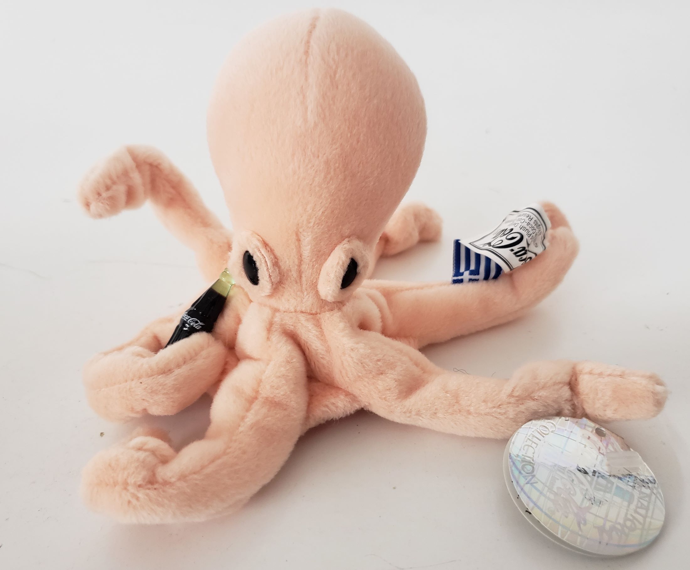 1999 International Collection Collectible Coca-Cola Bean Bag Plush - Oppy The Octopus Greece