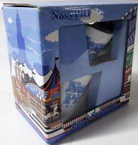 Navy Pier Chicago Latte Cup and Saucer Souvenir Set