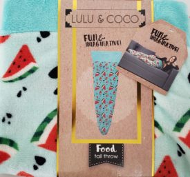 Lulu & Coco Watermelon Tail Throw Blanket Cover Relax Cozy 18 x 52 Novelty Fun Gift
