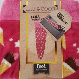 Lulu & Coco Ice Cream Tail Throw Blanket Cover Relax Cozy 18 x 52 Novelty Fun Gift